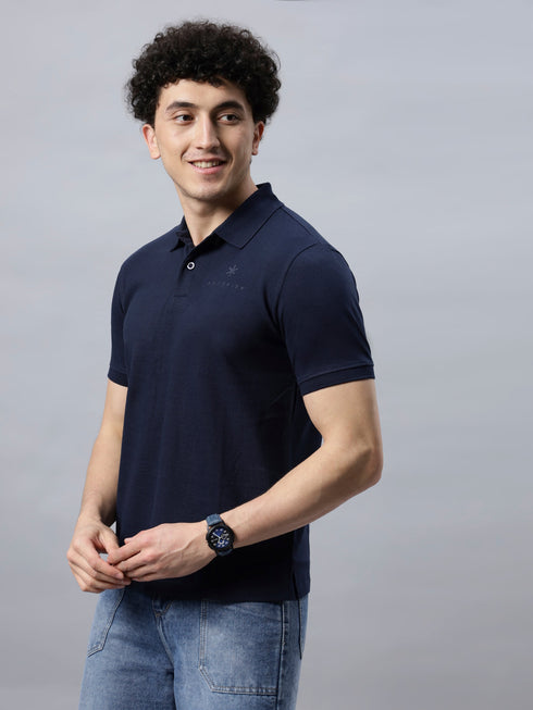 Classic Comfort: Men's 100% Cotton Polo T-shirt Teal Blue